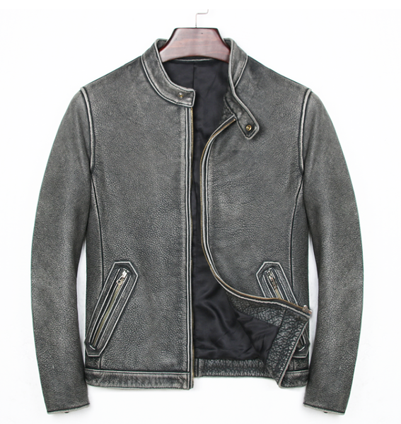 мужская мотоциклетная кожаная куртка стенд воротник slim fit байкер натуральная воловья кожа куртки винтаж осень зима пальто, Black
мужская мотоциклетная кожаная куртка стенд воротник slim fit байкер натуральная воловья кожа куртки винтаж осень зима пальто, Black