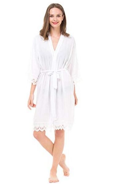 new solid cotton kimono robes with lace trim women wedding bridal robe short belt bathrobe sleepwear 7 colors ing, Black;red
new solid cotton kimono robes with lace trim women wedding bridal robe short belt bathrobe sleepwear 7 colors ing, Black;red