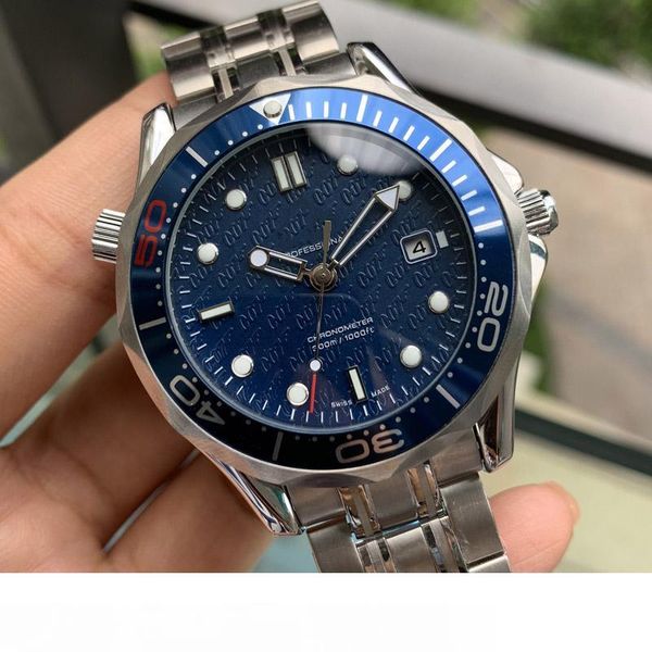 luxury mens mechanical professional james bond 007 blue automatic movement watch men's men designer watches fashion master wristwatches, Slivery;brown