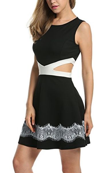 zeagoo women's round neck sleeveless a-line stretch mini casual party dress, Black;gray
zeagoo women's round neck sleeveless a-line stretch mini casual party dress, Black;gray
