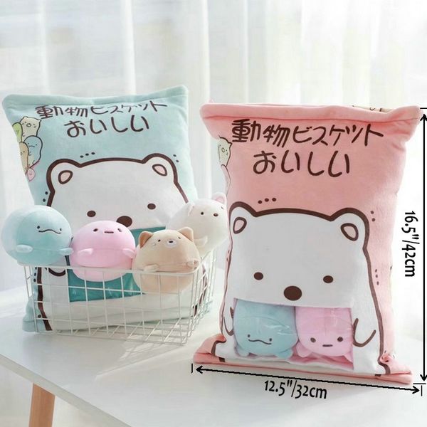 

4pcs/8pcs stuffed sumikko gurashi pillow plush animals toy japanese cat bear corner bio cartoon doll creative toys for children