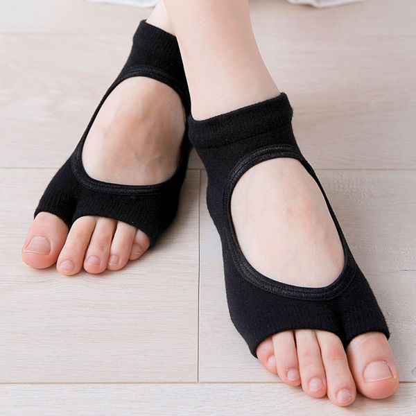 women girl yoga socks anti slip for lady gym fitness sports pilates half toe sock professional slippers dance, Black
women girl yoga socks anti slip for lady gym fitness sports pilates half toe sock professional slippers dance, Black