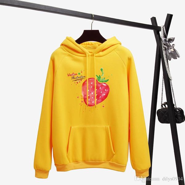 women's hoodies autumn and winter foreign trade women's plush and thickened hoodie lovely strawberry printing sweater long sleeve, Black
women's hoodies autumn and winter foreign trade women's plush and thickened hoodie lovely strawberry printing sweater long sleeve, Black