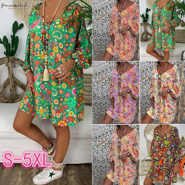 summer women boho floral long sleeve dress holiday beach shirt dress ladies print mini dress size s 5xl, Black;gray
summer women boho floral long sleeve dress holiday beach shirt dress ladies print mini dress size s 5xl, Black;gray