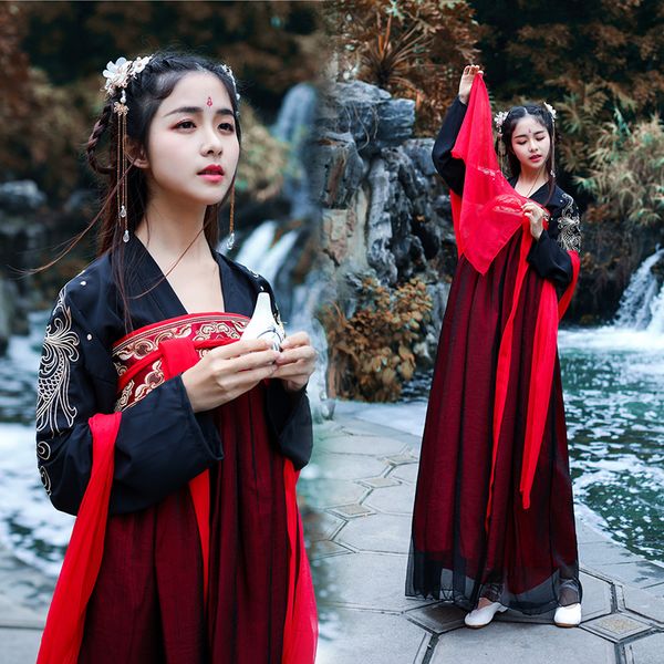 2019 new hanfu stage clothing traditional dance chinese costume women's embroidery hanfu dresses chinese dance costumes dwy1903, Black;red
2019 new hanfu stage clothing traditional dance chinese costume women's embroidery hanfu dresses chinese dance costumes dwy1903, Black;red