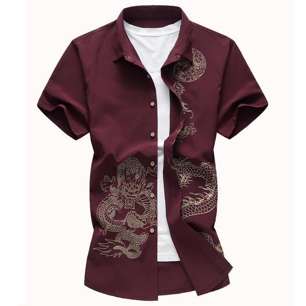 men's shirt camisa casual short sleeve shirt men loose chest print turn-down collar round hem male blouse camisa size 7xl, White;black
men's shirt camisa casual short sleeve shirt men loose chest print turn-down collar round hem male blouse camisa size 7xl, White;black