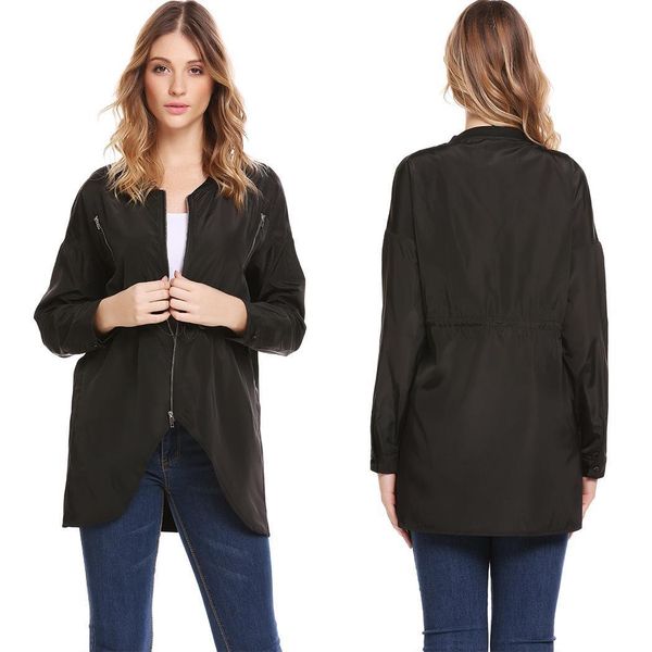 selling autumn long sleeve jacket baseball uniform mid-length plain color women's dress, Black;brown
selling autumn long sleeve jacket baseball uniform mid-length plain color women's dress, Black;brown