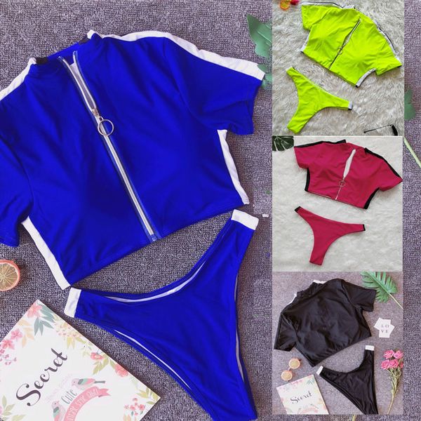 swimwear for women bikinis for women solid blue green bikini set sport women 2019 swimsuit surf zipper padded suit tankini female, White;black
swimwear for women bikinis for women solid blue green bikini set sport women 2019 swimsuit surf zipper padded suit tankini female, White;black