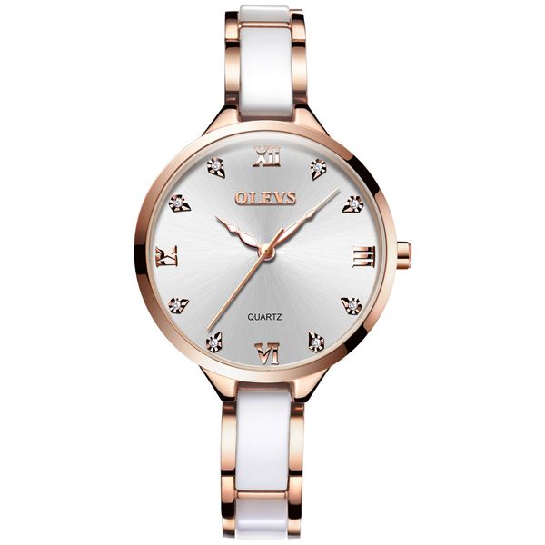 olevs watch black/white ceramic strap elegant quartz watches diamond chronograph women's waterproof watch lady fashion wristwatch clock, Slivery;brown
olevs watch black/white ceramic strap elegant quartz watches diamond chronograph women's waterproof watch lady fashion wristwatch clock, Slivery;brown