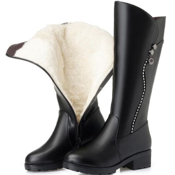 new fashion comfort warm snow boots women boots winter wool genuine leather shoes thick heel non-slip high plus size, Black
new fashion comfort warm snow boots women boots winter wool genuine leather shoes thick heel non-slip high plus size, Black
