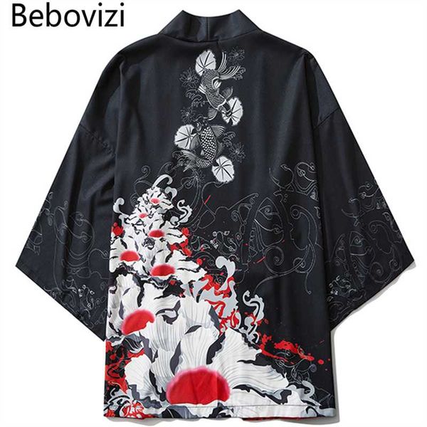 bebovizi 2020 japanese kimono jacket koi printed harajuku hip hop men japan streetwear robe jacket summer thin loose clothing, Black;brown
bebovizi 2020 japanese kimono jacket koi printed harajuku hip hop men japan streetwear robe jacket summer thin loose clothing, Black;brown