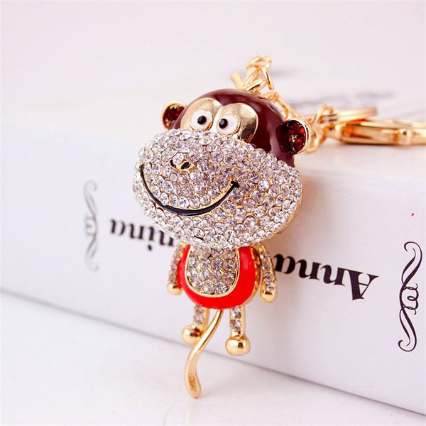 exquisite cute monkey key chain rhinestone cartoon charm purse bag car key ring gold chain holder jewelry accessory, Silver
exquisite cute monkey key chain rhinestone cartoon charm purse bag car key ring gold chain holder jewelry accessory, Silver