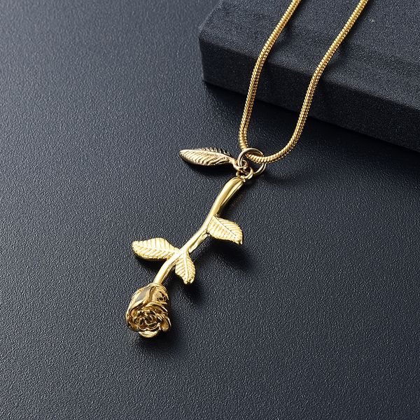 ijd10034 rose flower & leaf cremation jewelry stainless steel ash urn pendant necklace memorial keepsake for human ash, Silver
ijd10034 rose flower & leaf cremation jewelry stainless steel ash urn pendant necklace memorial keepsake for human ash, Silver