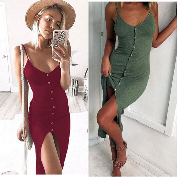 v neck split 2019 spring summer women dress casual strap button dresses for female fashion long party dress femme vestidos, Black;gray
v neck split 2019 spring summer women dress casual strap button dresses for female fashion long party dress femme vestidos, Black;gray