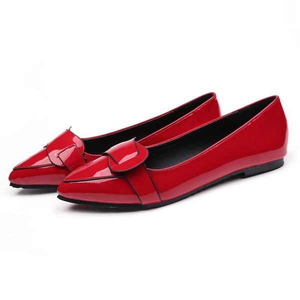 new style women's pointed-toe small flat patent leather student's shoes shallow mouth single shoes, Black
new style women's pointed-toe small flat patent leather student's shoes shallow mouth single shoes, Black