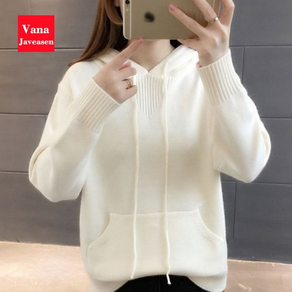 vana javeasen hooded pockets knitted women sweater pullovers long sleeved pullovers loose o-neck women sweater autumn, White;black
vana javeasen hooded pockets knitted women sweater pullovers long sleeved pullovers loose o-neck women sweater autumn, White;black