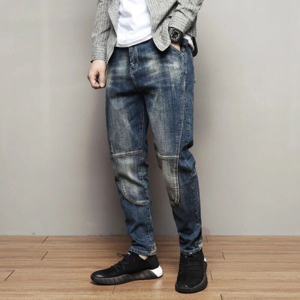 men's harlem pants black jeans men's loose tide autumn winter bound trousers day large size water wash long trousers, Blue
men's harlem pants black jeans men's loose tide autumn winter bound trousers day large size water wash long trousers, Blue
