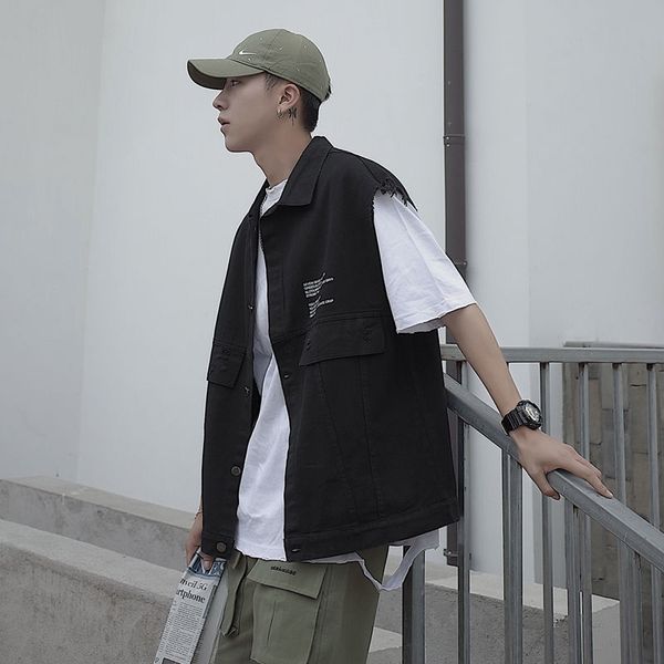 summer 2020 new street men's couple loose short-sleeved japanese large size casual alphabet printing tooling vest, Black;white
summer 2020 new street men's couple loose short-sleeved japanese large size casual alphabet printing tooling vest, Black;white