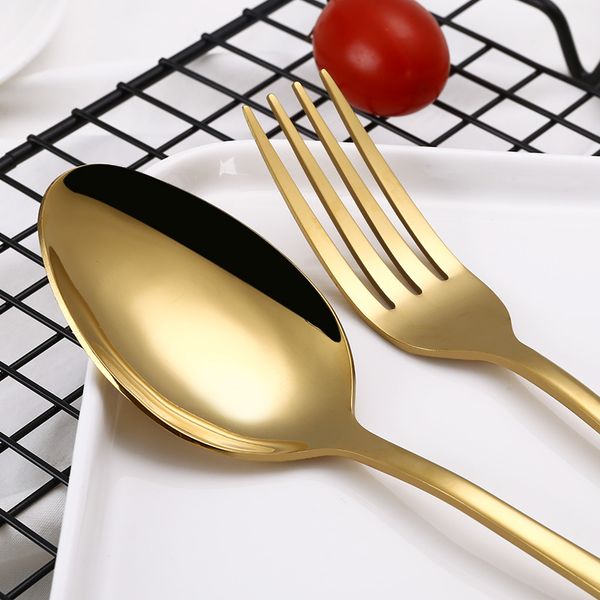 stainless steel flatware set golden cutlery color spoon knife fork rose gold restaurant luxury wed reusable healthy kitchen accessories
stainless steel flatware set golden cutlery color spoon knife fork rose gold restaurant luxury wed reusable healthy kitchen accessories