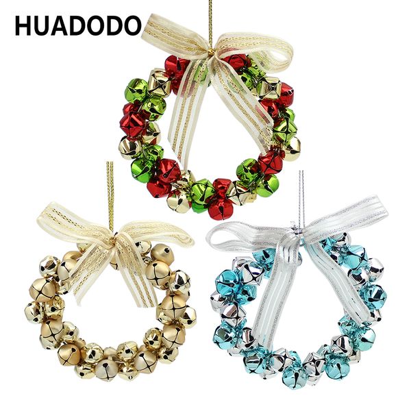 

huadodo christmas bells wreath pendants ornaments jingle bell for xmas tree door hanging ornaments christmas party decorations