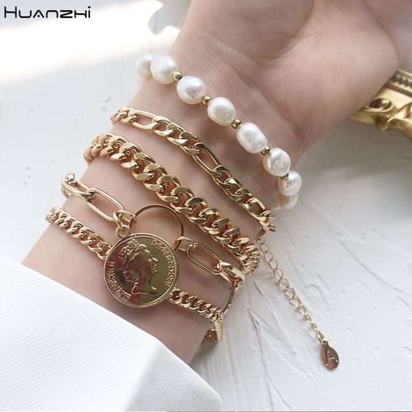 huanzhi 2020 new hip hop punk queen coin pearl round pendant metal chain bracelet for women girls party travel jewelry gifts, Black
huanzhi 2020 new hip hop punk queen coin pearl round pendant metal chain bracelet for women girls party travel jewelry gifts, Black