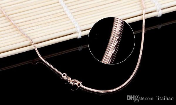50pcs/lot plated rose gold fashion necklaces for women snake chain length 45cm*1.5mm safety without stimulation not fade sparkling necklaces, Silver
50pcs/lot plated rose gold fashion necklaces for women snake chain length 45cm*1.5mm safety without stimulation not fade sparkling necklaces, Silver