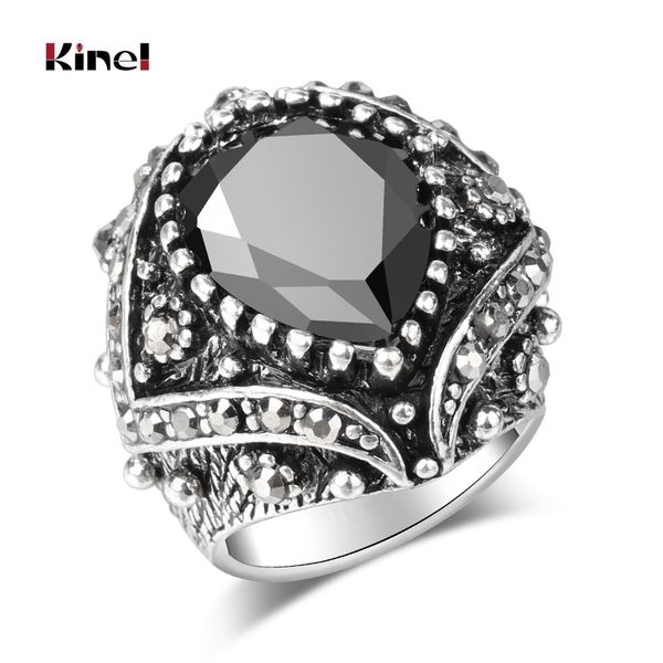 kinel vintage ethnic tibetan silver color jewelry goth punk style black resin antique geometric rings for women 2019 new, Golden;silver
kinel vintage ethnic tibetan silver color jewelry goth punk style black resin antique geometric rings for women 2019 new, Golden;silver