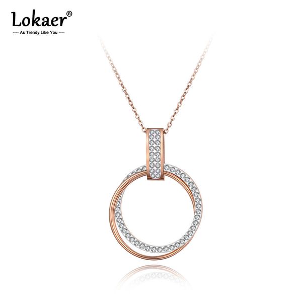 lokaer trendy pave setting rhinestone double circle pendant necklaces for women stainless steel wedding necklace jewelry n19071, Silver
lokaer trendy pave setting rhinestone double circle pendant necklaces for women stainless steel wedding necklace jewelry n19071, Silver