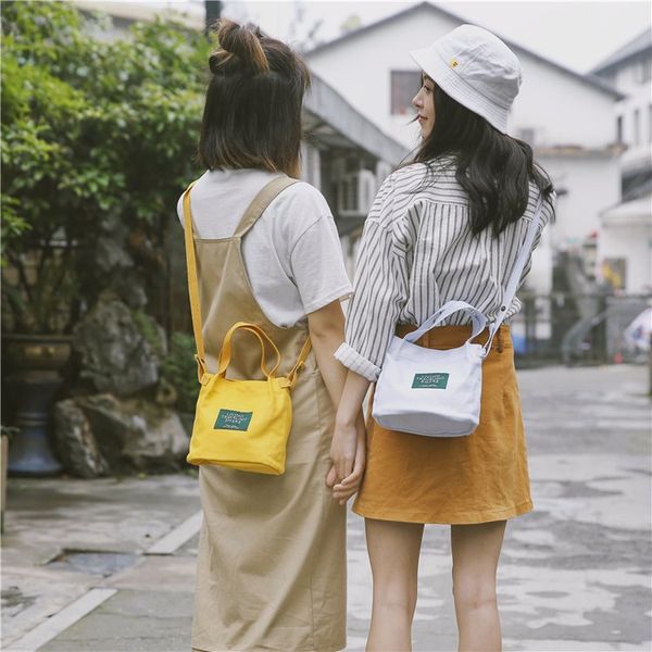2019 new style literature and art lettered canvas bag women's messenger bag college style hand small bucket
2019 new style literature and art lettered canvas bag women's messenger bag college style hand small bucket