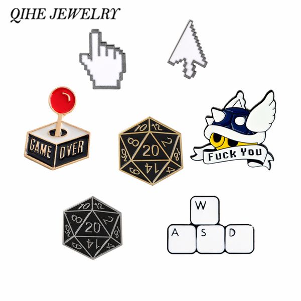 qihe jewelry game pins collection keyboard arrow hand cursor mario d20 vintage game badges brooches for lover, Gray
qihe jewelry game pins collection keyboard arrow hand cursor mario d20 vintage game badges brooches for lover, Gray