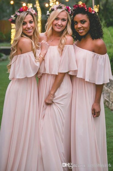 blush pink bohemian junior bridesmaid dresses ruched off shoulder chiffon long prom dresses pretty party dress for weddings, Blue;red
blush pink bohemian junior bridesmaid dresses ruched off shoulder chiffon long prom dresses pretty party dress for weddings, Blue;red