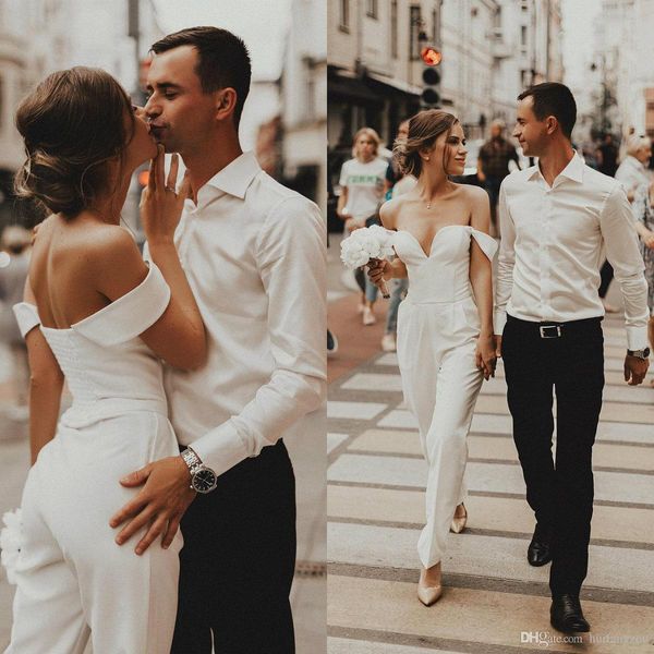 2019 fashion wedding dresses women jumpsuits custom made off shoulder satin bridal gowns plus size wedding dress cheap, White
2019 fashion wedding dresses women jumpsuits custom made off shoulder satin bridal gowns plus size wedding dress cheap, White