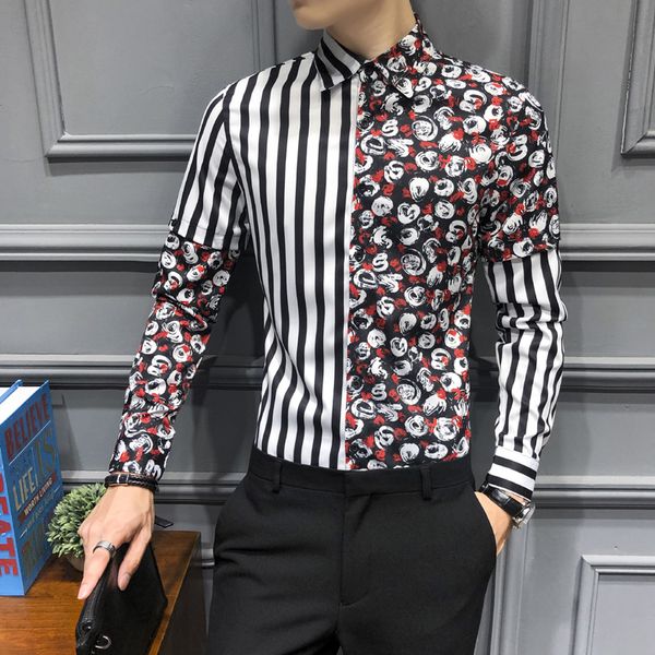 autumn new striped shirt men fashion 2019 long sleeve mens casual shirts slim fit streetwear blouse homme night club tuxedo 3xl, White;black
autumn new striped shirt men fashion 2019 long sleeve mens casual shirts slim fit streetwear blouse homme night club tuxedo 3xl, White;black