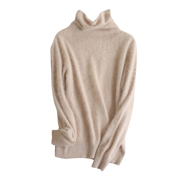 new pure mink cashmere high collar shirt collar piles of autumn and winter women's long-sleeved sweater warm sweater hedging, White;black
new pure mink cashmere high collar shirt collar piles of autumn and winter women's long-sleeved sweater warm sweater hedging, White;black