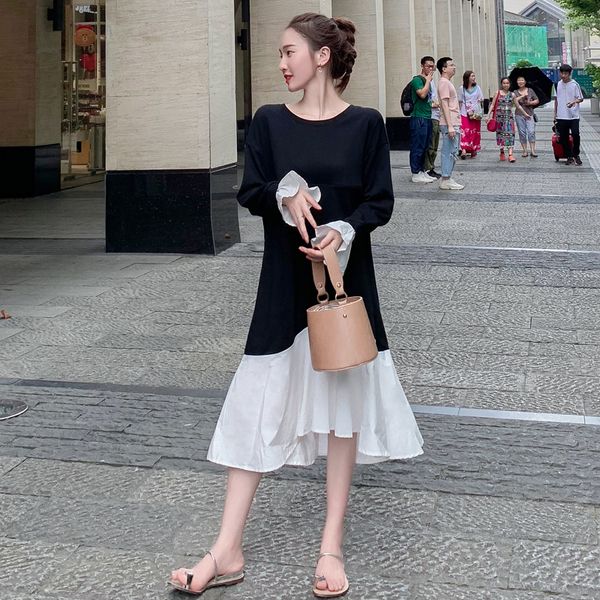 pregnant women breastfeeding dress autumn long sleeve maternity cotton patchwork ruffle preppy style trumpet dress mermaid, White
pregnant women breastfeeding dress autumn long sleeve maternity cotton patchwork ruffle preppy style trumpet dress mermaid, White