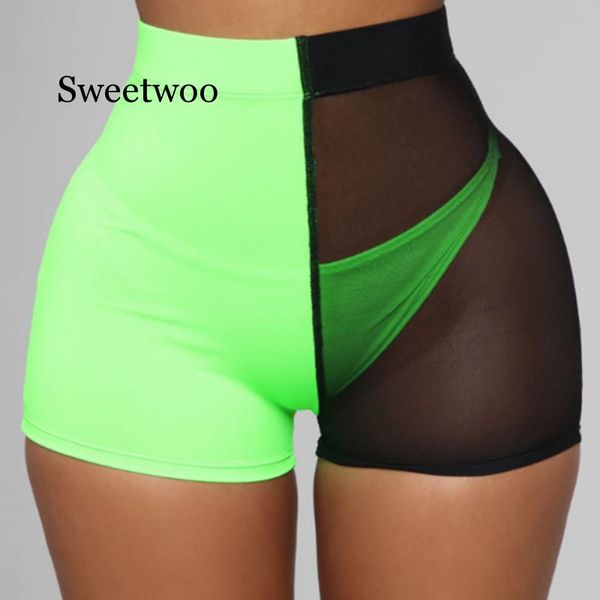 women's shorts 2021 fishnet sport legging dancing running high waist stretch bodycon, White;black
women's shorts 2021 fishnet sport legging dancing running high waist stretch bodycon, White;black