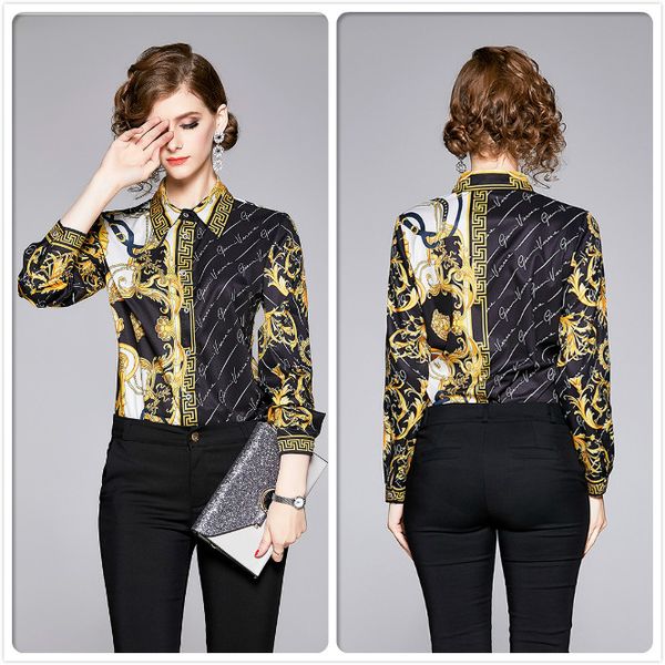 selling fall winter print shirts luxury women's clothing lapel neck blouses elegant office business lady slim fit stylish shirts, White
selling fall winter print shirts luxury women's clothing lapel neck blouses elegant office business lady slim fit stylish shirts, White