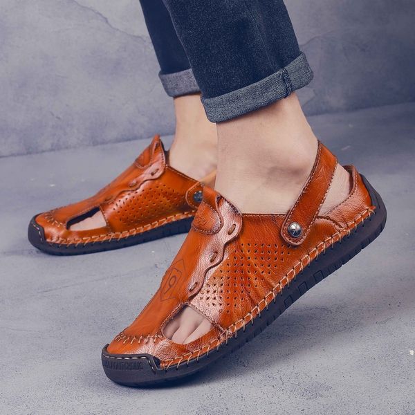 new genuine leather sandals cowhide summer men sandals quality beach slippers casual sneakers outdoor men's shoes big size 48, Black
new genuine leather sandals cowhide summer men sandals quality beach slippers casual sneakers outdoor men's shoes big size 48, Black