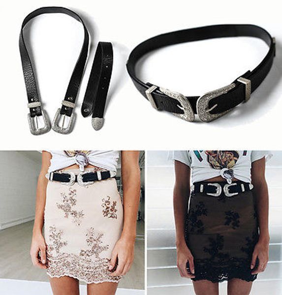 new womens lady vintage metal boho leather punk double buckle waist belt waistband, Black;brown
new womens lady vintage metal boho leather punk double buckle waist belt waistband, Black;brown