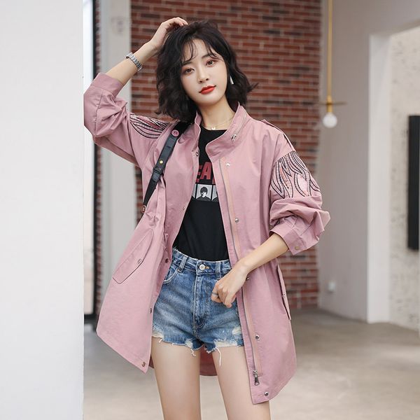 spring elegant jacket women chaquetas mujer 2019 korean streetwear print long coat windbreaker white yellow casaco feminino 1902, Black;brown
spring elegant jacket women chaquetas mujer 2019 korean streetwear print long coat windbreaker white yellow casaco feminino 1902, Black;brown