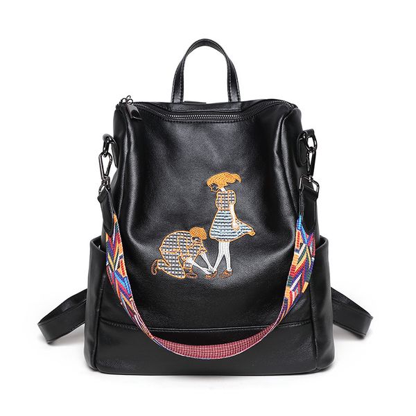2019 new genuine leather women bag multifunctional casual fashion backpack embroidered ribbon ladies backpack zipper
2019 new genuine leather women bag multifunctional casual fashion backpack embroidered ribbon ladies backpack zipper
