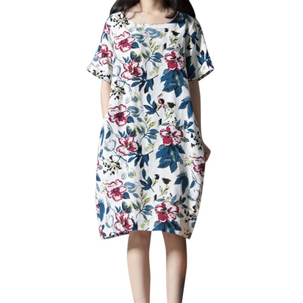 women's casual print cotton plus size short sleeve o-neck dress with pockets, Black;gray
women's casual print cotton plus size short sleeve o-neck dress with pockets, Black;gray