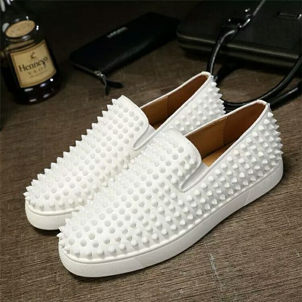 luxury designer red bottom loafers for men women genuine leather slip hococal platform casual sneakers spikes wedding party flats men shoes, Black
luxury designer red bottom loafers for men women genuine leather slip hococal platform casual sneakers spikes wedding party flats men shoes, Black