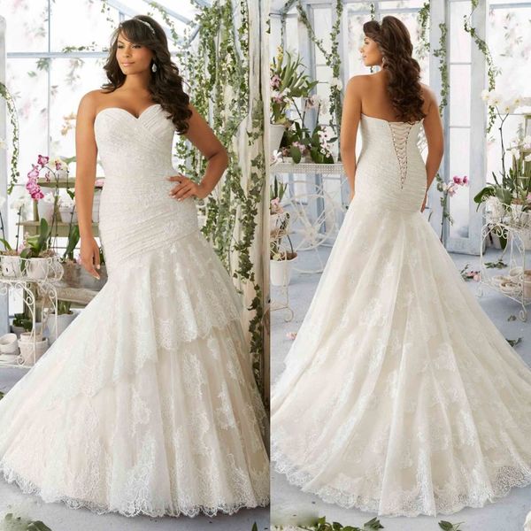 gorgeous plus size wedding dresses 2020 sweetheart lace appliques bridal gowns vestido de novia lace-up back mermaid wedding dress, White
gorgeous plus size wedding dresses 2020 sweetheart lace appliques bridal gowns vestido de novia lace-up back mermaid wedding dress, White