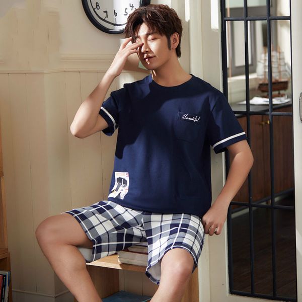 blue pajamas set for man cotton blue plaid shorts pajamas sets simple with letters pajama for men loose casual sleep, Black;brown
blue pajamas set for man cotton blue plaid shorts pajamas sets simple with letters pajama for men loose casual sleep, Black;brown