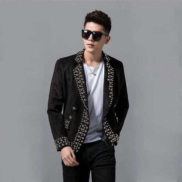 luxury 2020 spring autumn deerskin rivet men's suit jacket wedding p studio nightclub host net red anchor fashion suit, White;black
luxury 2020 spring autumn deerskin rivet men's suit jacket wedding p studio nightclub host net red anchor fashion suit, White;black