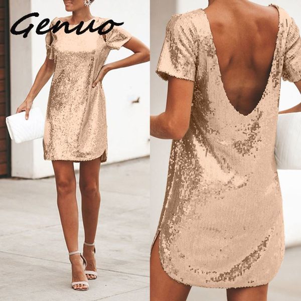 genuo new 2019 women dress sequined short sleeve backness summer dress straight siliver golden party dress ladies black red 2019, Black;gray
genuo new 2019 women dress sequined short sleeve backness summer dress straight siliver golden party dress ladies black red 2019, Black;gray