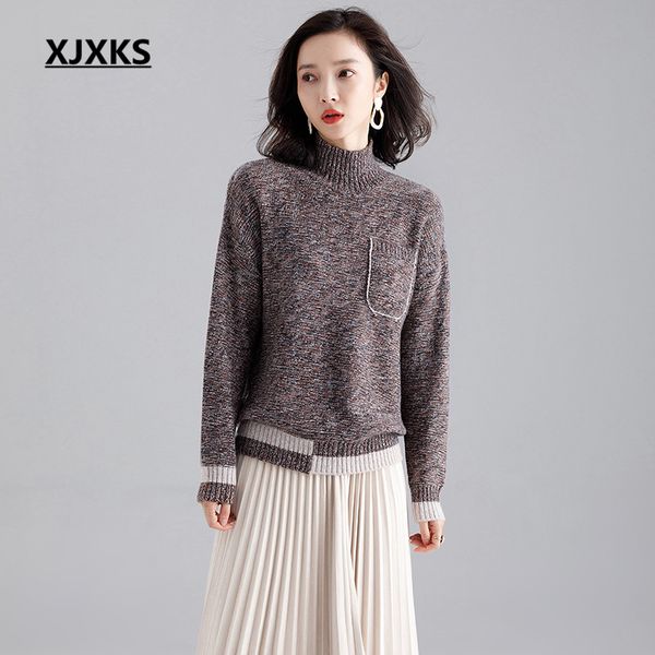 xjxks winter sweater women 2019 new fashion with pocket loose large size cashmere knitted women turtleneck sweater pullover, White;black
xjxks winter sweater women 2019 new fashion with pocket loose large size cashmere knitted women turtleneck sweater pullover, White;black