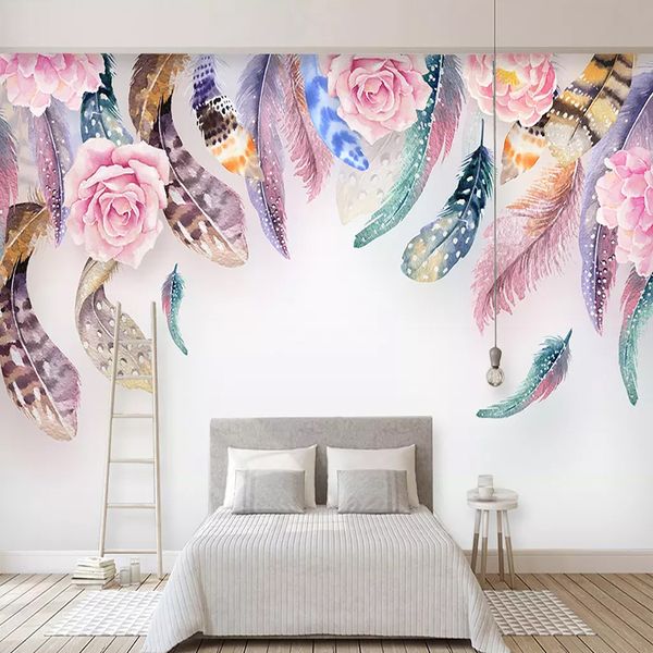 custom p wallpaper modern hand-painted feather murals fashion nordic style living room bedroom background wall painting 3 d
custom p wallpaper modern hand-painted feather murals fashion nordic style living room bedroom background wall painting 3 d