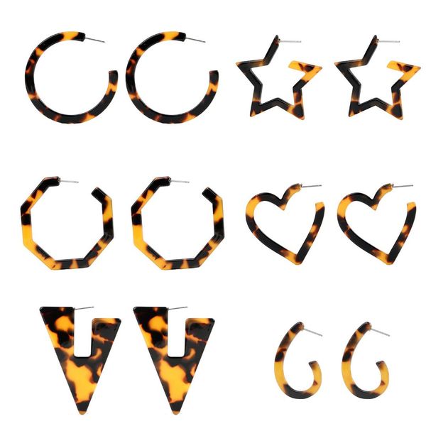 fashion simple versatile geometric earrings acetate plate c-type earrings long drop women girl korean leopard acetate, Silver
fashion simple versatile geometric earrings acetate plate c-type earrings long drop women girl korean leopard acetate, Silver